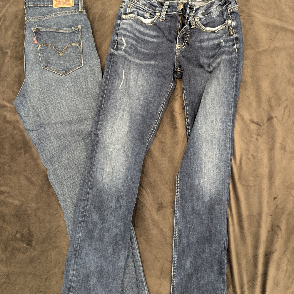 Size 28 Levi/Silver Women's Blue Jeans